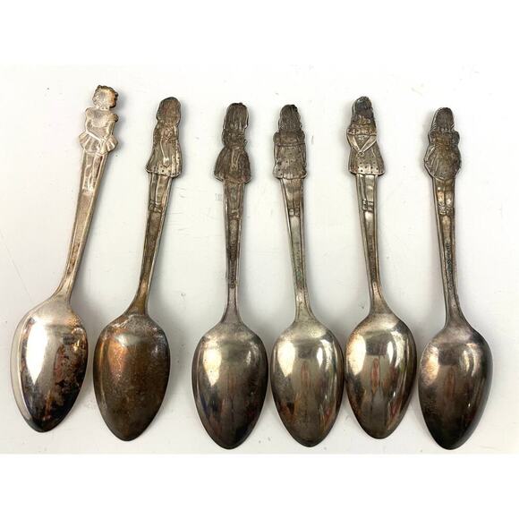 VTG Set of 6 Spoons Yvonne Cecile Marie Annette 1930's Carlton SilverPlate - Picture 10 of 10